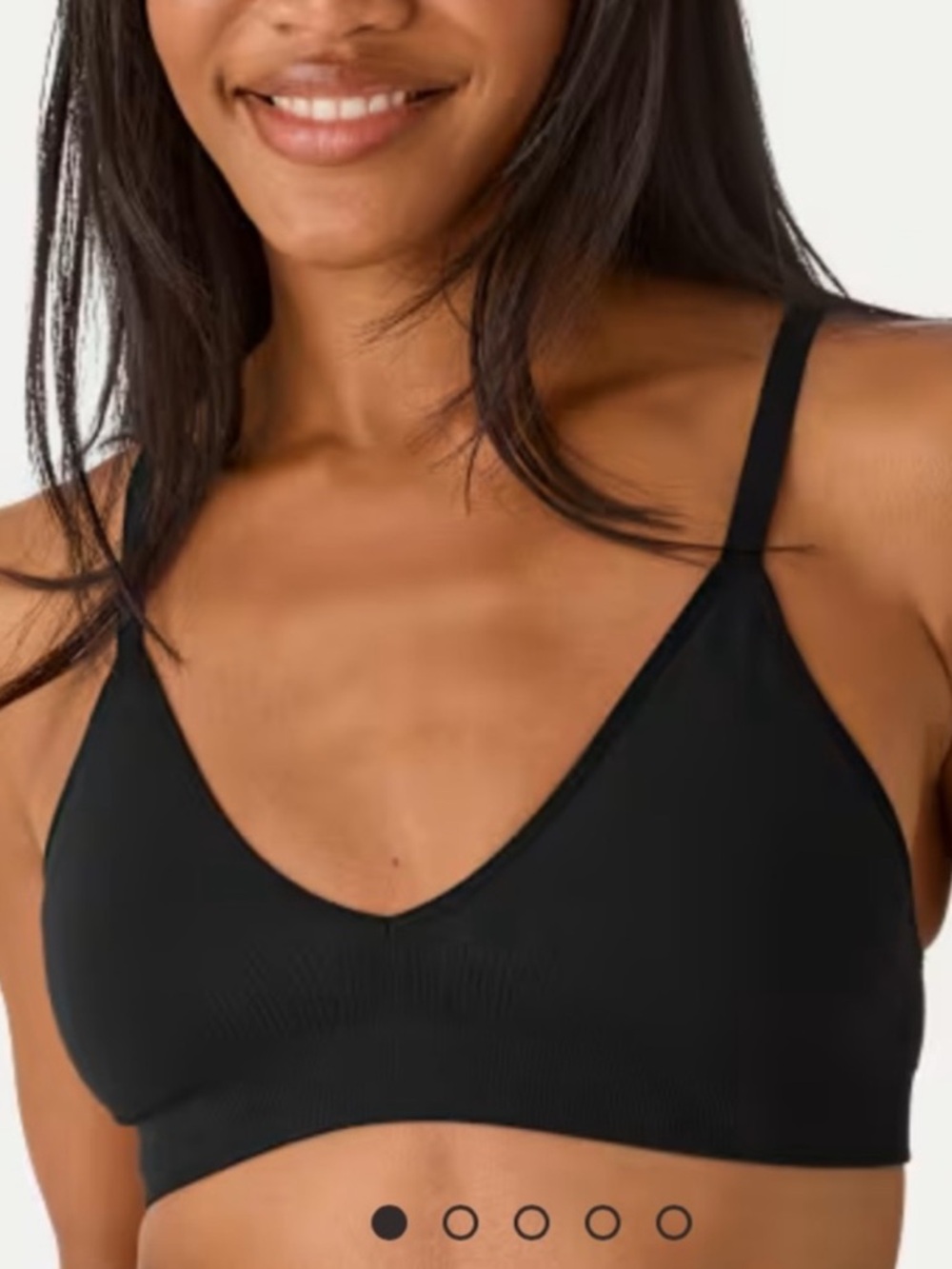 Bombas Seamless Ribbed Black Bralette Bra S/M
